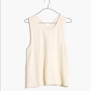 Madewell Ottoman Jacquard Cross-Back TankTop Ivory